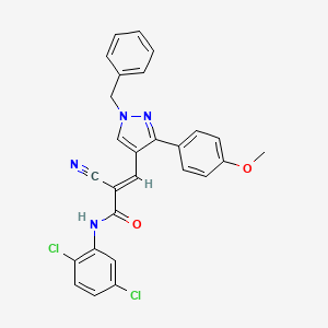 3-[1-benzyl-3-(4-methoxyphenyl)-1H-pyrazol-4-yl]-2-cyano-N-(2,5-dichlorophenyl)acrylamide