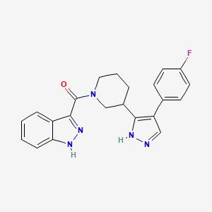 3-({3-[4-(4-fluorophenyl)-1H-pyrazol-5-yl]piperidin-1-yl}carbonyl)-1H-indazole