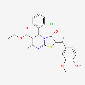 ethyl 5-(2-chlorophenyl)-2-(4-hydroxy-3-methoxybenzylidene)-7-methyl-3-oxo-2,3-dihydro-5H-[1,3]thiazolo[3,2-a]pyrimidine-6-carboxylate