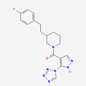 [3-[2-(4-fluorophenyl)ethyl]piperidin-1-yl]-[5-(tetrazol-1-yl)-1H-pyrazol-4-yl]methanone