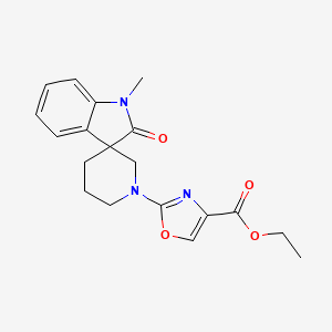 molecular formula C19H21N3O4 B5368673 ethyl 2-(1-methyl-2-oxo-1,2-dihydro-1'H-spiro[indole-3,3'-piperidin]-1'-yl)-1,3-oxazole-4-carboxylate 