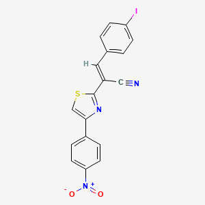 (E)-3-(4-iodophenyl)-2-[4-(4-nitrophenyl)-1,3-thiazol-2-yl]prop-2-enenitrile