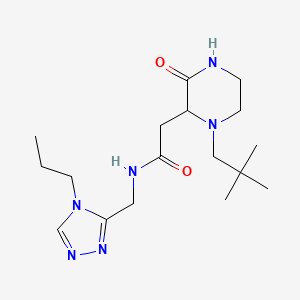 molecular formula C17H30N6O2 B5368711 2-[1-(2,2-dimethylpropyl)-3-oxo-2-piperazinyl]-N-[(4-propyl-4H-1,2,4-triazol-3-yl)methyl]acetamide 