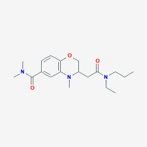 molecular formula C19H29N3O3 B5368727 3-{2-[ethyl(propyl)amino]-2-oxoethyl}-N,N,4-trimethyl-3,4-dihydro-2H-1,4-benzoxazine-6-carboxamide 