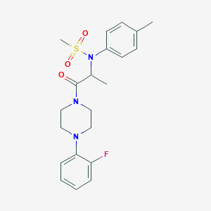 molecular formula C21H26FN3O3S B5368750 N-{2-[4-(2-fluorophenyl)-1-piperazinyl]-1-methyl-2-oxoethyl}-N-(4-methylphenyl)methanesulfonamide 