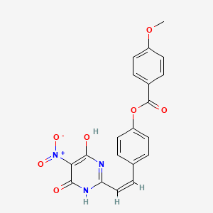 4-[2-(4-hydroxy-5-nitro-6-oxo-1,6-dihydro-2-pyrimidinyl)vinyl]phenyl 4-methoxybenzoate