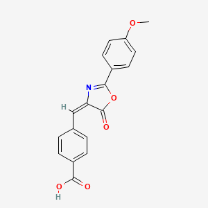 molecular formula C18H13NO5 B5368764 4-{[2-(4-methoxyphenyl)-5-oxo-1,3-oxazol-4(5H)-ylidene]methyl}benzoic acid 