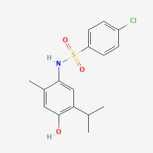 molecular formula C16H18ClNO3S B5368779 4-chloro-N-(4-hydroxy-5-isopropyl-2-methylphenyl)benzenesulfonamide 