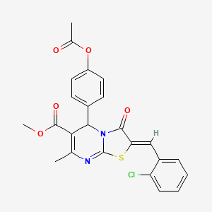 METHYL (2Z)-5-[4-(ACETYLOXY)PHENYL]-2-[(2-CHLOROPHENYL)METHYLIDENE]-7-METHYL-3-OXO-2H,3H,5H-[1,3]THIAZOLO[3,2-A]PYRIMIDINE-6-CARBOXYLATE