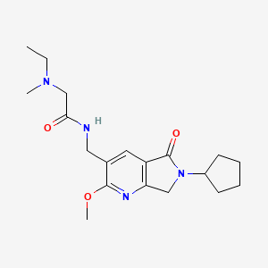 N-[(6-cyclopentyl-2-methoxy-5-oxo-6,7-dihydro-5H-pyrrolo[3,4-b]pyridin-3-yl)methyl]-2-[ethyl(methyl)amino]acetamide