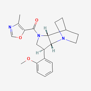 molecular formula C21H25N3O3 B5368799 (2R*,3S*,6R*)-3-(2-methoxyphenyl)-5-[(4-methyl-1,3-oxazol-5-yl)carbonyl]-1,5-diazatricyclo[5.2.2.0~2,6~]undecane 