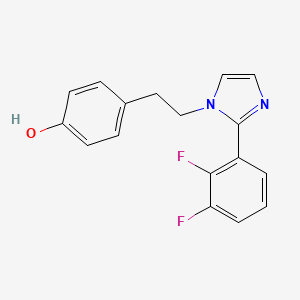 molecular formula C17H14F2N2O B5368804 4-{2-[2-(2,3-difluorophenyl)-1H-imidazol-1-yl]ethyl}phenol 