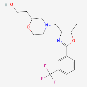 molecular formula C18H21F3N2O3 B5368831 2-[4-({5-methyl-2-[3-(trifluoromethyl)phenyl]-1,3-oxazol-4-yl}methyl)morpholin-2-yl]ethanol 