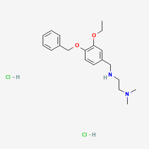 molecular formula C20H30Cl2N2O2 B5368835 N-[(3-ethoxy-4-phenylmethoxyphenyl)methyl]-N',N'-dimethylethane-1,2-diamine;dihydrochloride 