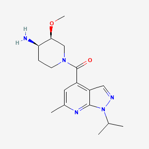 molecular formula C17H25N5O2 B5368859 (3S*,4R*)-1-[(1-isopropyl-6-methyl-1H-pyrazolo[3,4-b]pyridin-4-yl)carbonyl]-3-methoxypiperidin-4-amine 