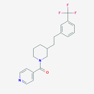 molecular formula C20H21F3N2O B5368883 4-[(3-{2-[3-(trifluoromethyl)phenyl]ethyl}-1-piperidinyl)carbonyl]pyridine 