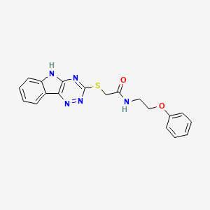 molecular formula C19H17N5O2S B5368896 N-(2-phenoxyethyl)-2-(5H-[1,2,4]triazino[5,6-b]indol-3-ylthio)acetamide 