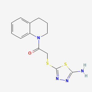 molecular formula C13H14N4OS2 B5368901 2-[(5-AMINO-1,3,4-THIADIAZOL-2-YL)SULFANYL]-1-[3,4-DIHYDRO-1(2H)-QUINOLINYL]-1-ETHANONE 