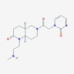 molecular formula C17H25N5O3 B5368930 rel-(4aS,8aR)-1-[2-(methylamino)ethyl]-6-[(2-oxo-1(2H)-pyrimidinyl)acetyl]octahydro-1,6-naphthyridin-2(1H)-one hydrochloride 