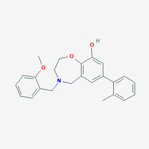 molecular formula C24H25NO3 B5368954 4-(2-methoxybenzyl)-7-(2-methylphenyl)-2,3,4,5-tetrahydro-1,4-benzoxazepin-9-ol 