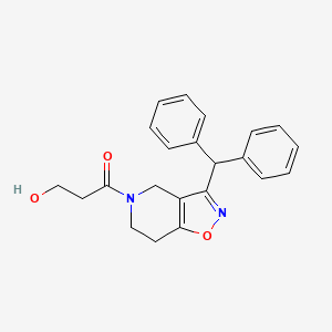 molecular formula C22H22N2O3 B5369045 3-[3-(diphenylmethyl)-6,7-dihydroisoxazolo[4,5-c]pyridin-5(4H)-yl]-3-oxopropan-1-ol 