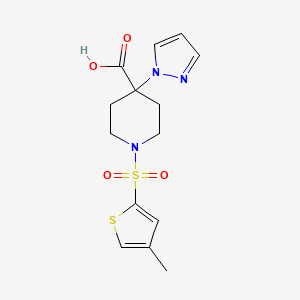 1-[(4-methyl-2-thienyl)sulfonyl]-4-(1H-pyrazol-1-yl)piperidine-4-carboxylic acid