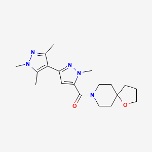 molecular formula C19H27N5O2 B5369061 8-[(1,1',3',5'-tetramethyl-1H,1'H-3,4'-bipyrazol-5-yl)carbonyl]-1-oxa-8-azaspiro[4.5]decane 