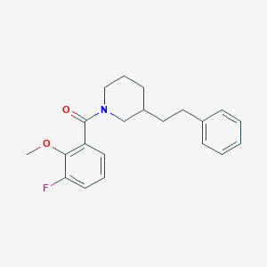 molecular formula C21H24FNO2 B5369081 1-(3-fluoro-2-methoxybenzoyl)-3-(2-phenylethyl)piperidine 