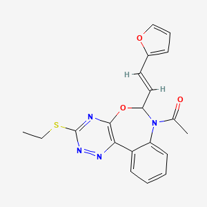 7-acetyl-3-(ethylthio)-6-[2-(2-furyl)vinyl]-6,7-dihydro[1,2,4]triazino[5,6-d][3,1]benzoxazepine