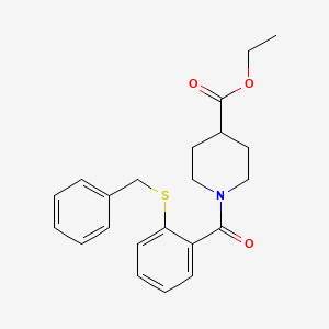 molecular formula C22H25NO3S B5369156 ethyl 1-[2-(benzylthio)benzoyl]-4-piperidinecarboxylate 