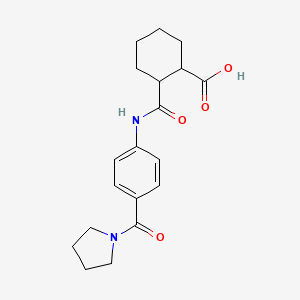 molecular formula C19H24N2O4 B5369174 2-({[4-(1-pyrrolidinylcarbonyl)phenyl]amino}carbonyl)cyclohexanecarboxylic acid 