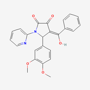 molecular formula C24H20N2O5 B5369191 4-benzoyl-5-(3,4-dimethoxyphenyl)-3-hydroxy-1-(2-pyridinyl)-1,5-dihydro-2H-pyrrol-2-one 