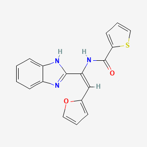 molecular formula C18H13N3O2S B5369231 N-[1-(1H-benzimidazol-2-yl)-2-(2-furyl)vinyl]-2-thiophenecarboxamide 