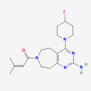 4-(4-fluoropiperidin-1-yl)-7-(3-methylbut-2-enoyl)-6,7,8,9-tetrahydro-5H-pyrimido[4,5-d]azepin-2-amine