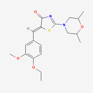 molecular formula C19H24N2O4S B5369309 2-(2,6-dimethyl-4-morpholinyl)-5-(4-ethoxy-3-methoxybenzylidene)-1,3-thiazol-4(5H)-one 