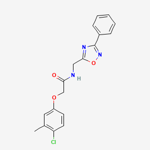 molecular formula C18H16ClN3O3 B5369316 2-(4-chloro-3-methylphenoxy)-N-[(3-phenyl-1,2,4-oxadiazol-5-yl)methyl]acetamide 