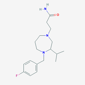 molecular formula C18H28FN3O B5369362 3-[4-(4-fluorobenzyl)-3-isopropyl-1,4-diazepan-1-yl]propanamide 