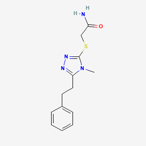 molecular formula C13H16N4OS B5369403 2-[(4-METHYL-5-PHENETHYL-4H-1,2,4-TRIAZOL-3-YL)SULFANYL]ACETAMIDE 