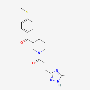 molecular formula C19H24N4O2S B5369410 [4-(methylthio)phenyl]{1-[3-(5-methyl-1H-1,2,4-triazol-3-yl)propanoyl]piperidin-3-yl}methanone 