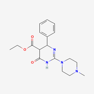 molecular formula C18H24N4O3 B5369429 ethyl 2-(4-methyl-1-piperazinyl)-4-oxo-6-phenyl-1,4,5,6-tetrahydro-5-pyrimidinecarboxylate 