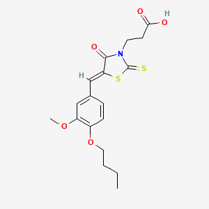 molecular formula C18H21NO5S2 B5369430 3-[5-(4-butoxy-3-methoxybenzylidene)-4-oxo-2-thioxo-1,3-thiazolidin-3-yl]propanoic acid 