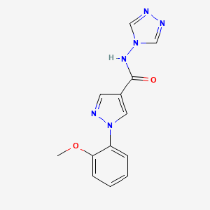 molecular formula C13H12N6O2 B5369440 1-(2-methoxyphenyl)-N-4H-1,2,4-triazol-4-yl-1H-pyrazole-4-carboxamide 