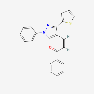 molecular formula C23H18N2OS B5369457 (Z)-1-(4-methylphenyl)-3-(1-phenyl-3-thiophen-2-ylpyrazol-4-yl)prop-2-en-1-one 