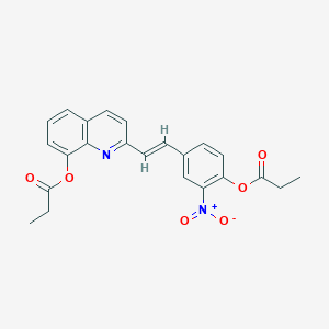 2-{2-[3-nitro-4-(propionyloxy)phenyl]vinyl}-8-quinolinyl propionate