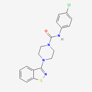 molecular formula C18H17ClN4OS B5369504 4-(1,2-benzothiazol-3-yl)-N-(4-chlorophenyl)piperazine-1-carboxamide 