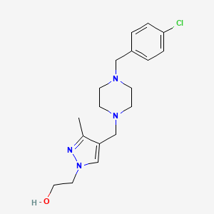 molecular formula C18H25ClN4O B5369524 2-(4-{[4-(4-chlorobenzyl)-1-piperazinyl]methyl}-3-methyl-1H-pyrazol-1-yl)ethanol 