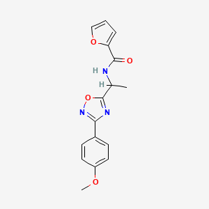 molecular formula C16H15N3O4 B5369543 N-{1-[3-(4-methoxyphenyl)-1,2,4-oxadiazol-5-yl]ethyl}-2-furamide 