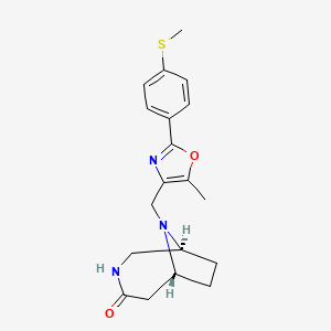 molecular formula C19H23N3O2S B5369572 (1S*,6R*)-9-({5-methyl-2-[4-(methylthio)phenyl]-1,3-oxazol-4-yl}methyl)-3,9-diazabicyclo[4.2.1]nonan-4-one 