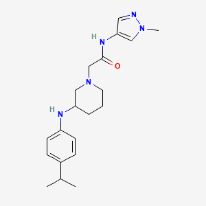 molecular formula C20H29N5O B5369577 2-{3-[(4-isopropylphenyl)amino]-1-piperidinyl}-N-(1-methyl-1H-pyrazol-4-yl)acetamide dihydrochloride 