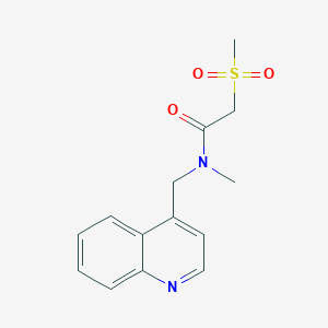 molecular formula C14H16N2O3S B5369585 N-methyl-2-(methylsulfonyl)-N-(quinolin-4-ylmethyl)acetamide 